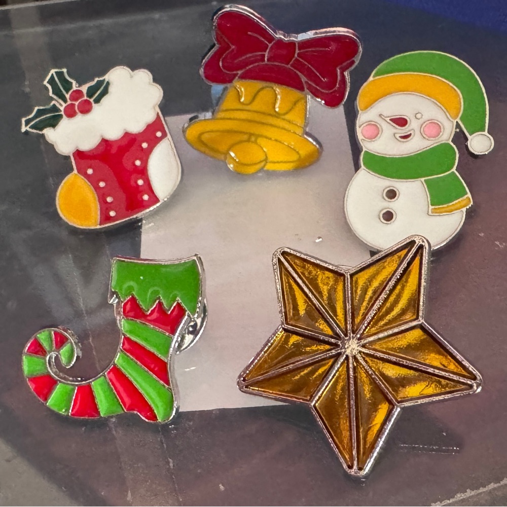 Festive Holiday Enamel Pin Set